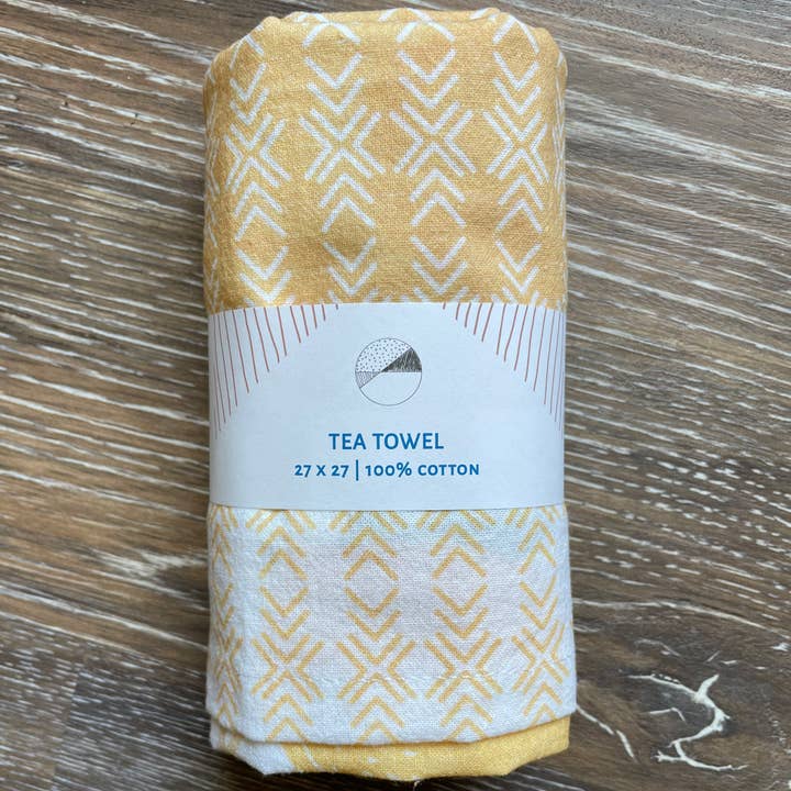 XO Stripe Tea Towel | 100% Cotton | 27 x 27 | Hang Loop for wholesale by Second Nature Studio