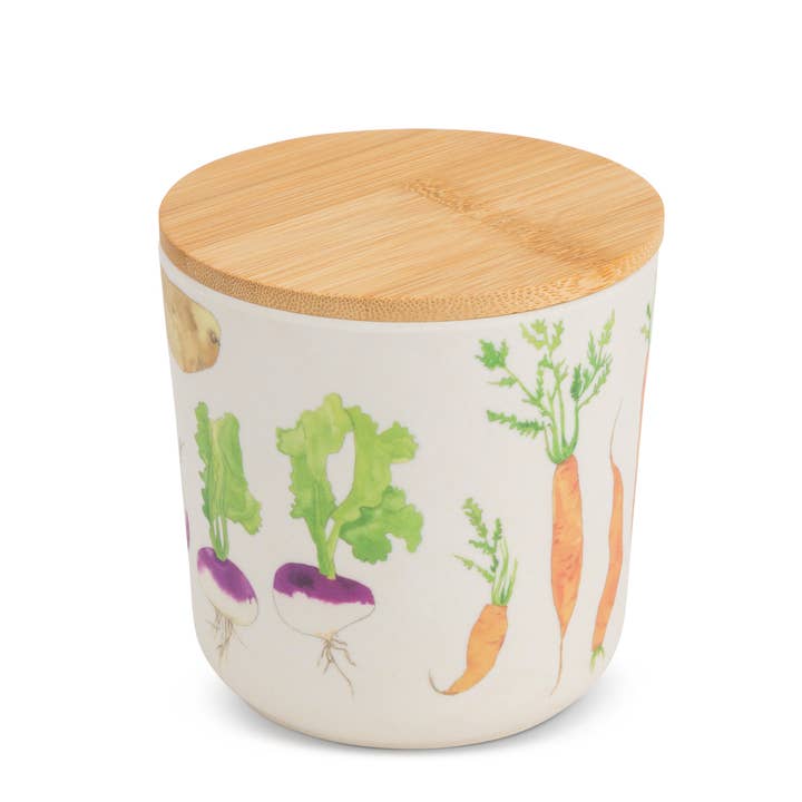 35oz Sara Fitz Bamboo Fiber Food Canister Veggies for wholesale by Core Home