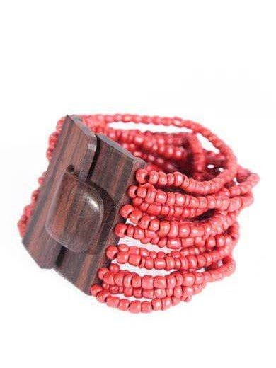 Bijondo - Wholesale Beaded Bracelet - Wooden Buckle Bracelet and Glass Beads, costume jewelry1