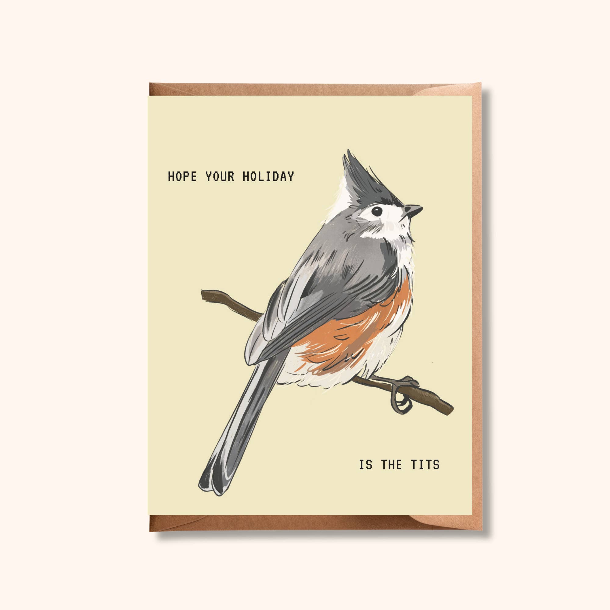 Brush + Bird Paper Co. - Wholesale Christmas Card - Funny Holiday Bird Card | Cheeky Titmouse Christmas Design