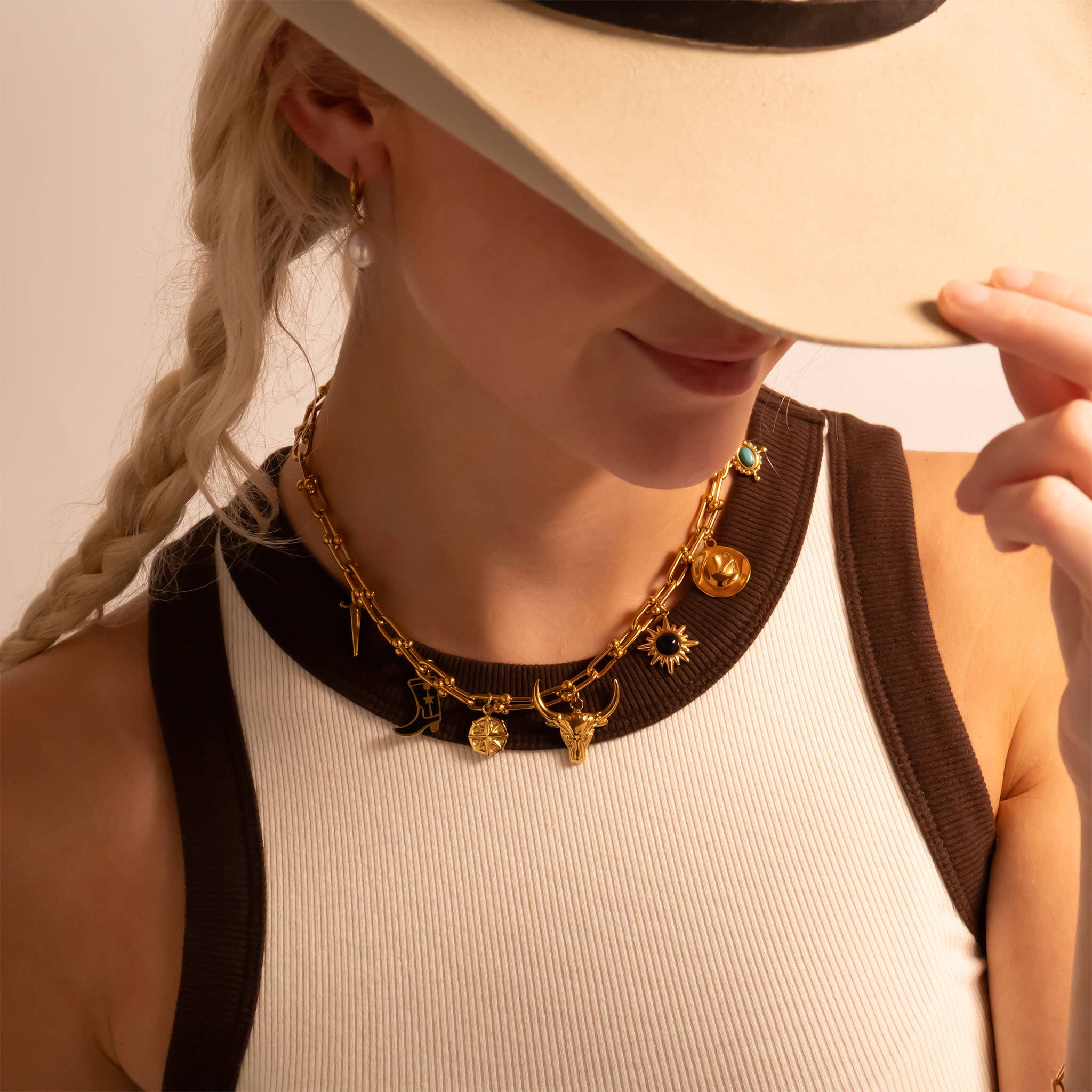 WJW - Vendita all'ingrosso Ciondolo/pendente - Ciondolo a forma di toro in acciaio inossidabile PVD oro 18 carati17