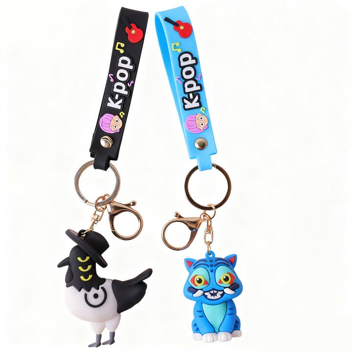 K-POP The Derpy Tiger Magpie bird  Keychain Bag Charm for wholesale by Sparkling Extras