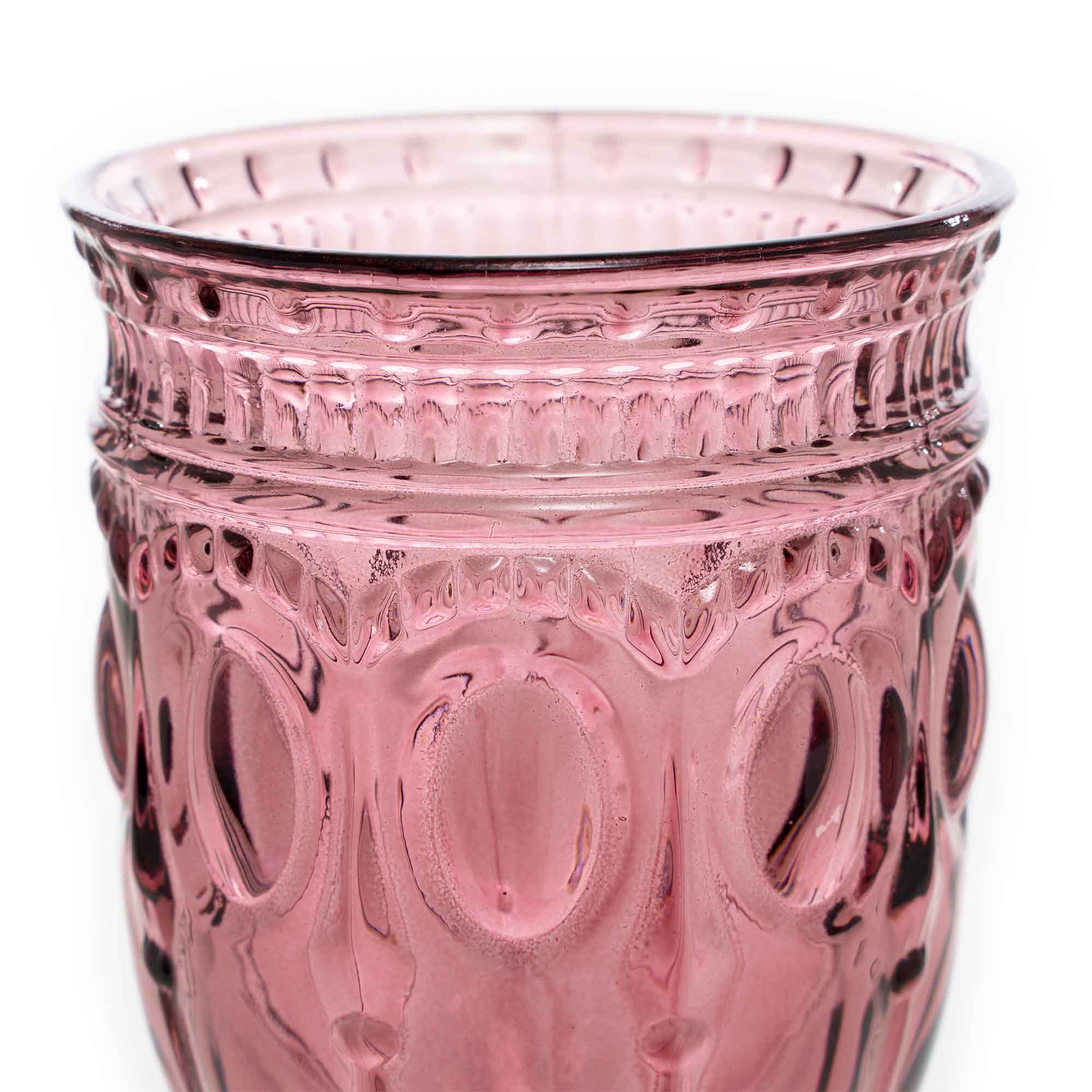 Embossed Glass Goblet 6½" 10oz 6pc/box - Blush for wholesale on Faire6
