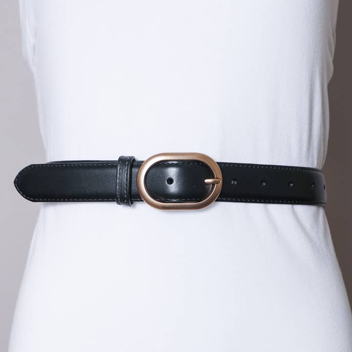 Leto Accessories – Großhandel Gürtel – Damen – Matt Rosegold Oval Schnalle Hüftgürtel