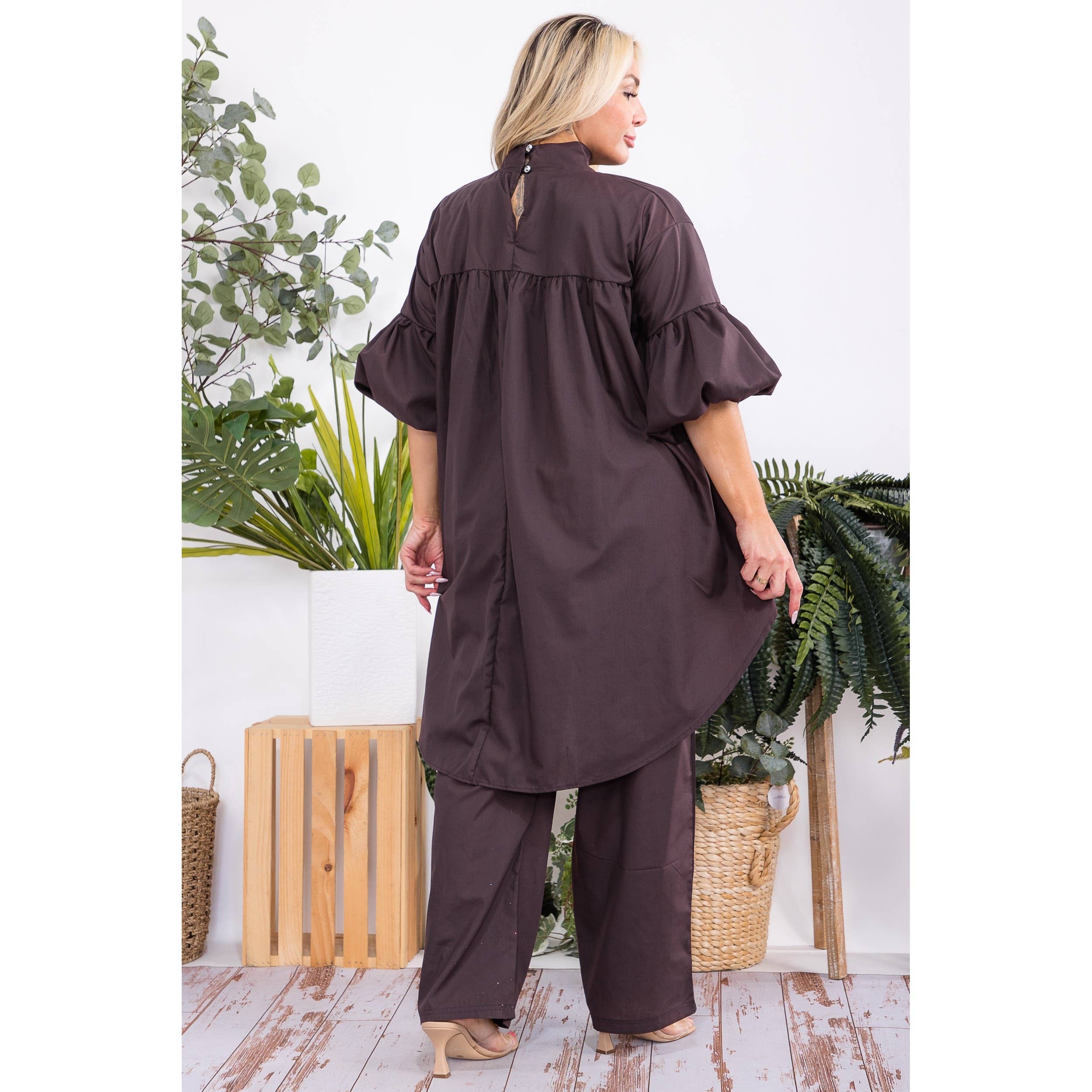 omgstyles - Wholesale Top & Pant Set (NOT Loungewear) - Women's - Plus Size Hi Lo Two Piece Set6