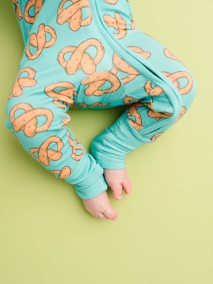 Little One Shop - Wholesale Sleepsuit - Baby - Pretzel Party Bamboo Sleeper