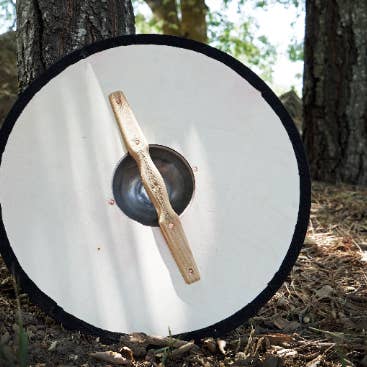 Backwoods Provisions - Wholesale Wood Toy - Kids - Hand Made Painted Toy Viking Shield with Steel Boss2