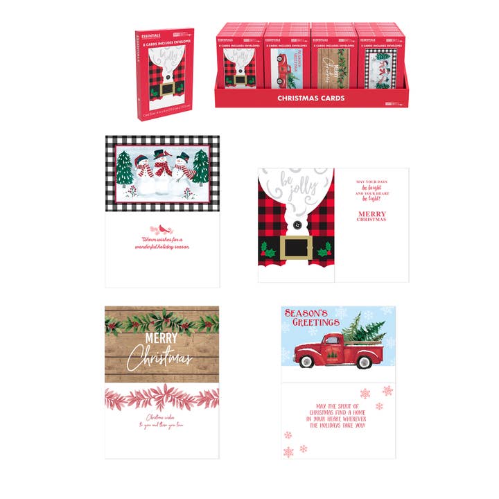 Papercraft - Wholesale Everyday Greeting Card - Counter Display - 8CT Essentials Boxed Cards - Farmhouse