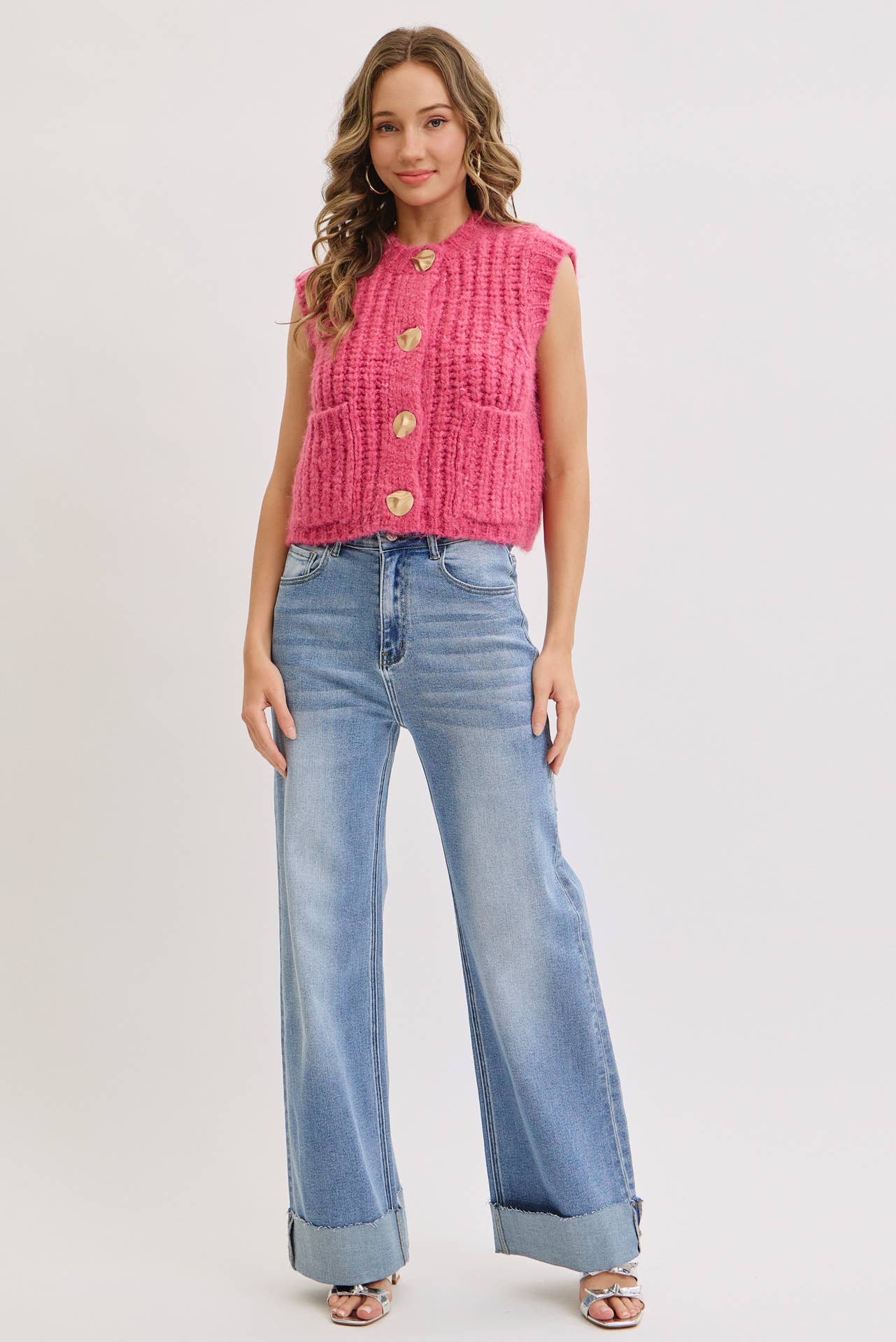 Sweet Lovely by Jen - Wholesale Knit Sweater - Women's - CHUNK SWEATER KNIT VEST 42