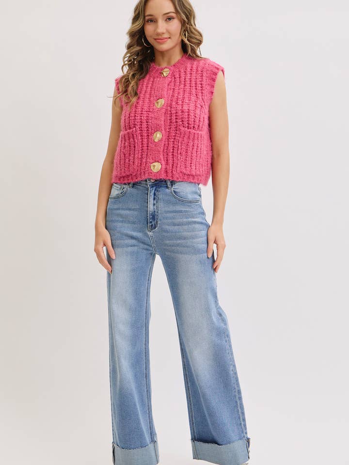 Sweet Lovely by Jen - Wholesale Knit Sweater - Women's - CHUNK SWEATER KNIT VEST 42