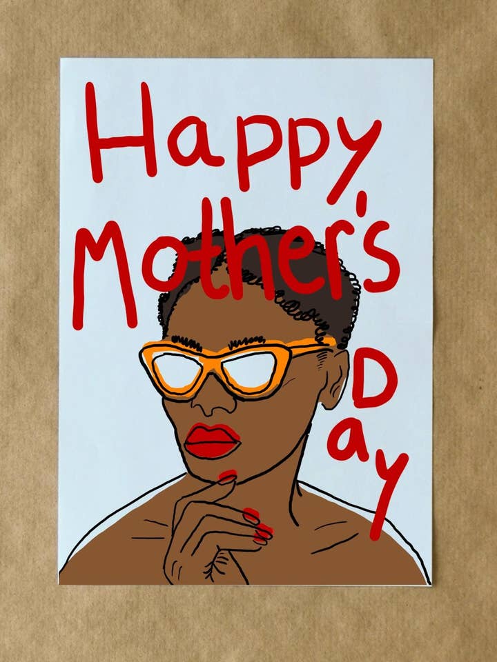 Joyeuse fête des mères | Carte A2 colorée pour maman | Dessin à la main pour la vente par semiserious studio