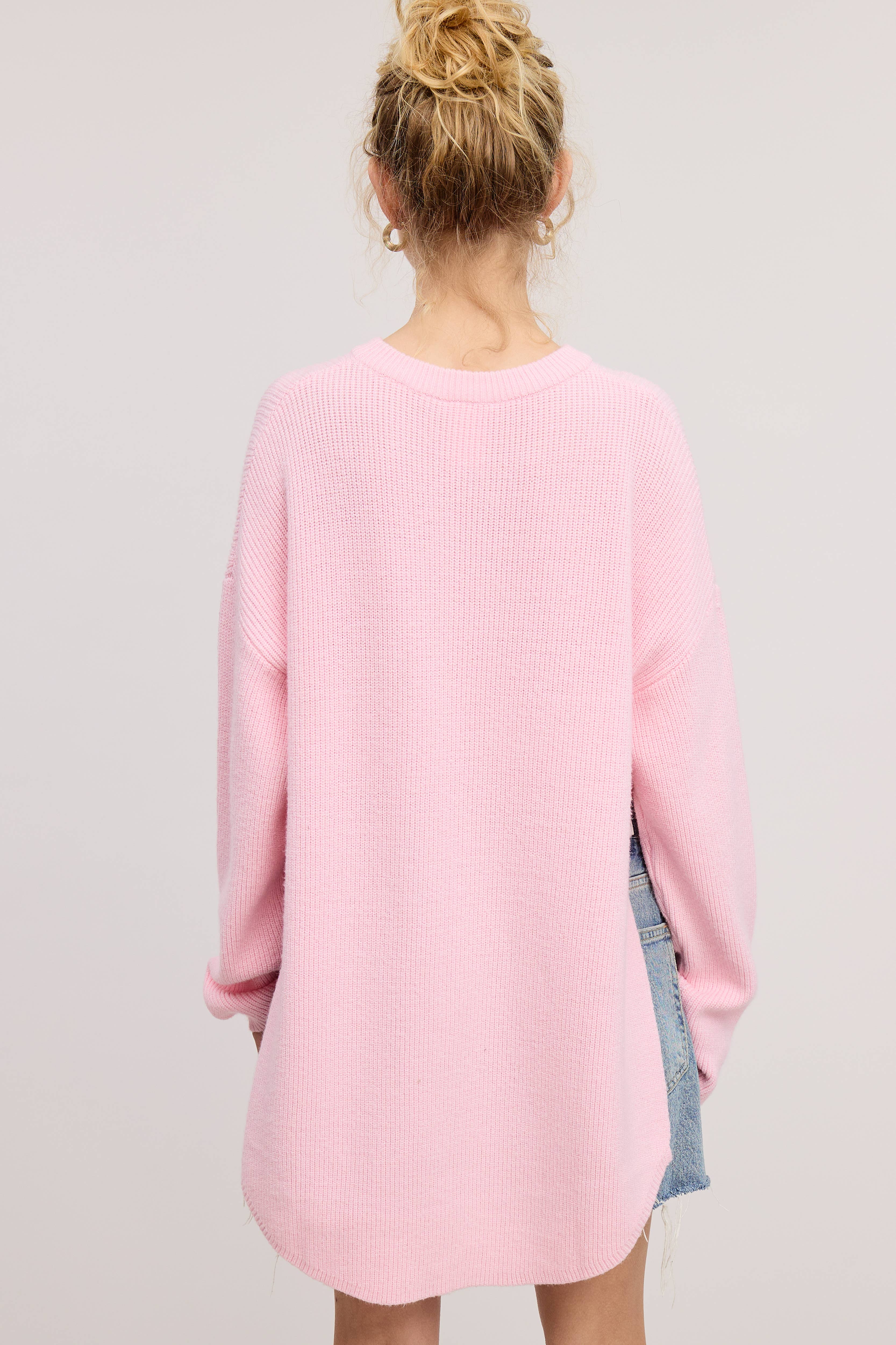 Mimosa - Wholesale Knit Sweater - Women's - High Low Knit Sweater with Side Slit7