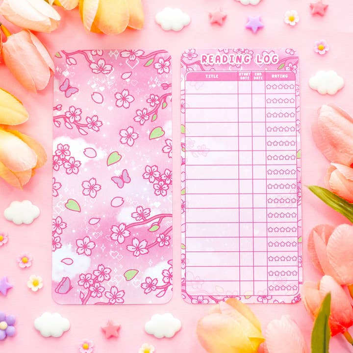 Sakura Reading Log Bookmark for wholesale by Unicorn Eclipse