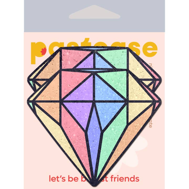 Pastease® - Wholesale Nipple Pasties - Women's - Gem: Pastel Rainbow Diamond Nipple Pasties by Pastease®