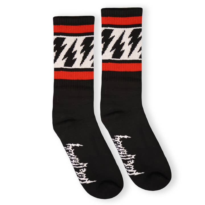 SOCCO x Mike Vallely Lightning Bolt Socks | Black for wholesale by SOCCO