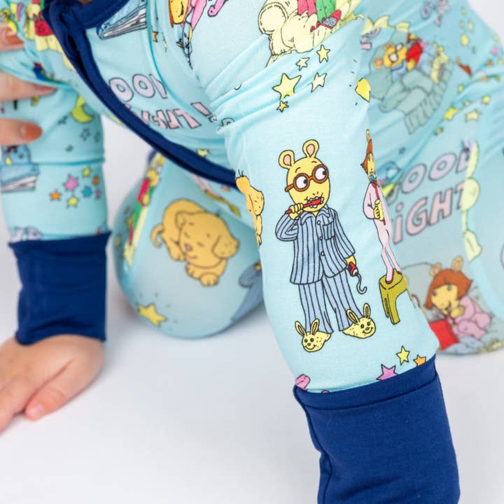 Blue Multi Good Night Arthur™ Bamboo Convertible Baby Pajamas for wholesale on Faire6