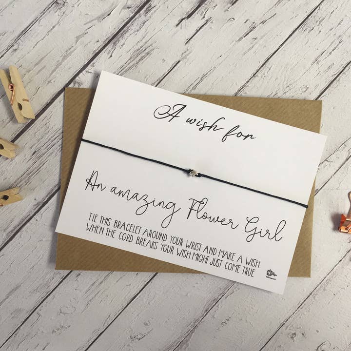 Pulseira Wish - A Wish for a Amazing Flower Girl por atacado de Dios Designs
