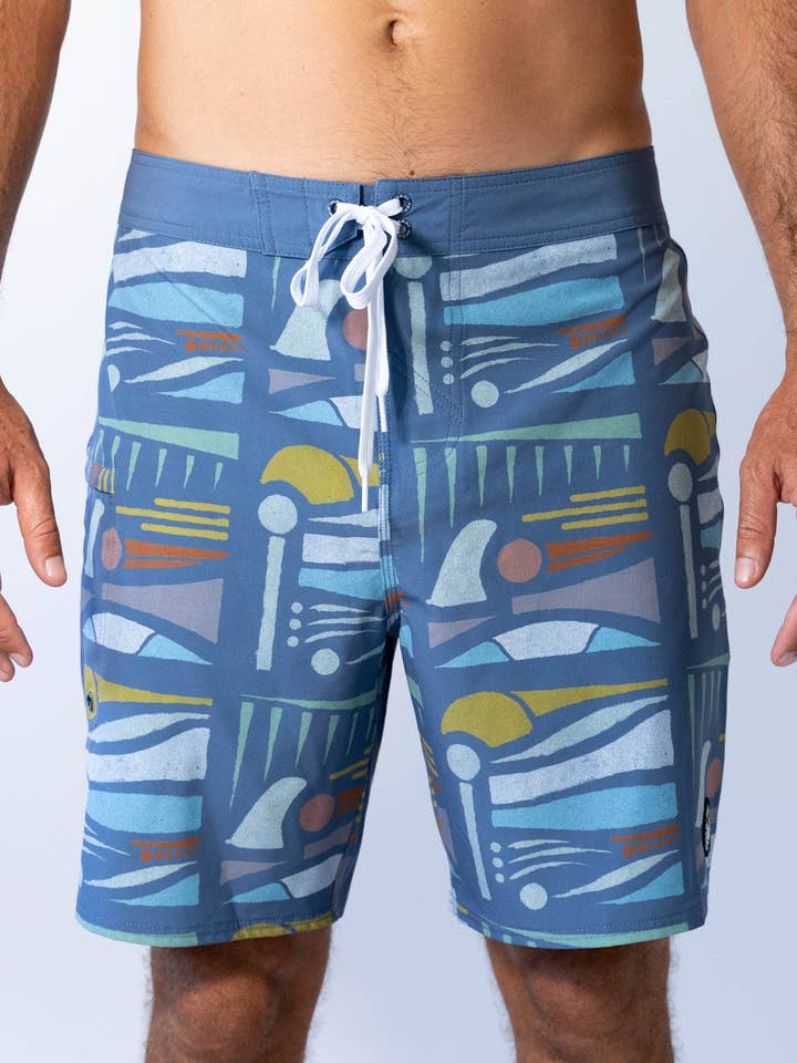 Maui Rippers - Wholesale Swim Shorts - Men's - Retro Aloha 19" Stretch Boardshort1