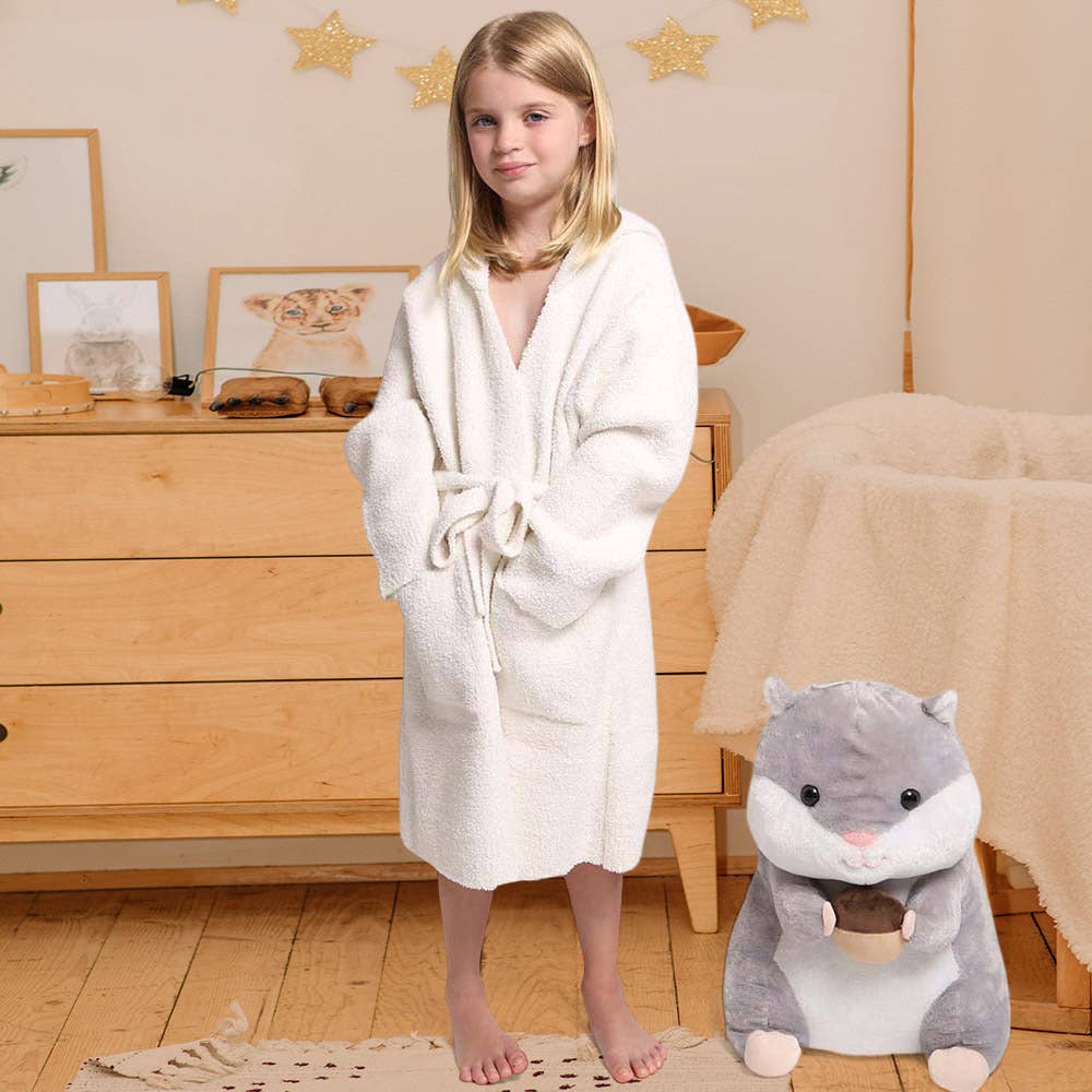 Sensibling Corp. - Wholesale Robe - Kids - Kids Solid Color Hooded Cozy Robe
6