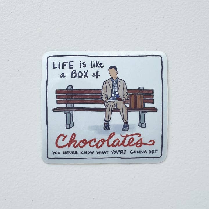 L. R. Fern - Wholesale Sticker - Forrest Gump Bench + Quote Sticker1