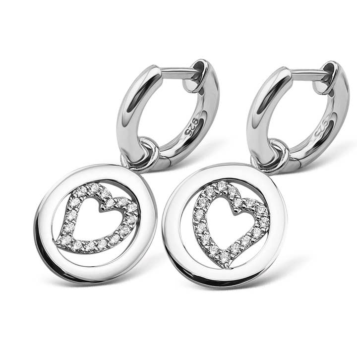 Jwls4u örhängen Glittrande Hjärta Silver JE019S för wholesale av jwls4u