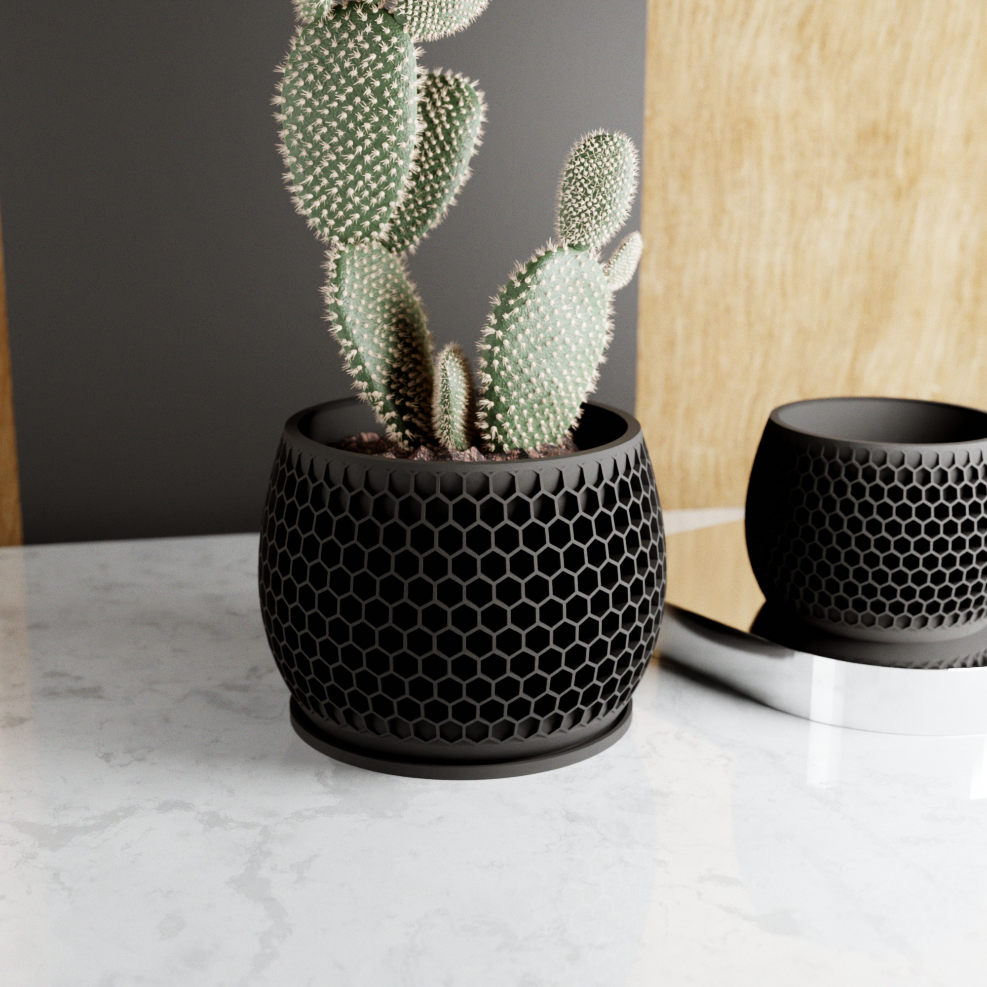 Modernized Pottery - Vendita all'ingrosso Vasi per piante - Vaso HONEYCOMB con motivo geometrico ispirato all'alveare7