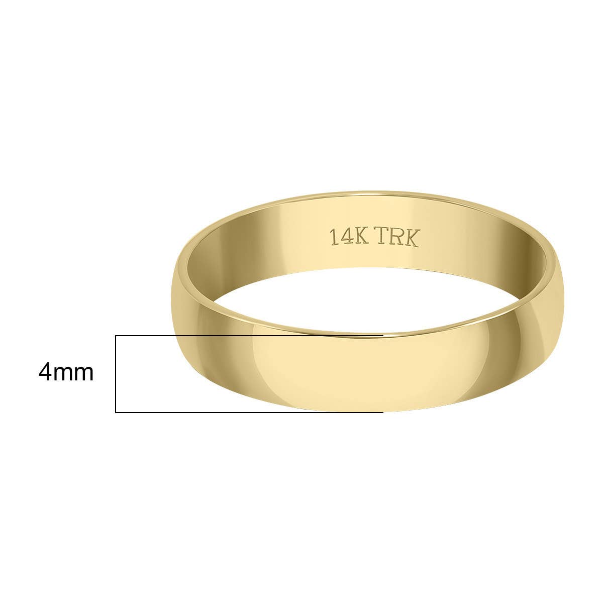 TimeLe$$ Classics - Wholesale Wedding Band/Ring - 4MM Plain Wedding Band in 14K Yellow Gold (Size 5 to 10)2