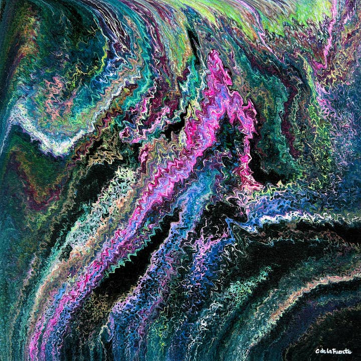 Clara de la Fuente Artist - Wholesale Art Print - Abstract Northern Lights Aurora Celestial Sky Print Premium1