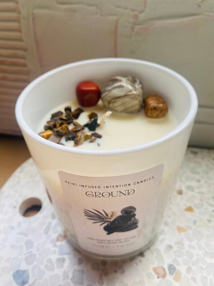 Ground - Reiki + Crystal Infused Candle for wholesale by Inner Light Collective