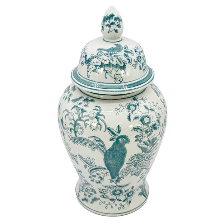 Galt International Company – wholesale Decorative jar – Blue & White Chinoiserie Ceramic Jar 18"2