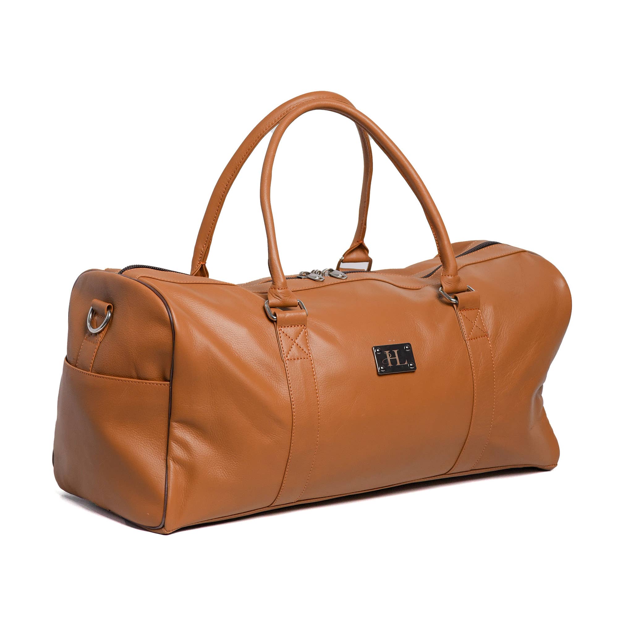 Hammi Leathers - Wholesale Weekender Bag - Unisex - Camel Brown Finished Leather Duffle Bag – Spacious & Durable3