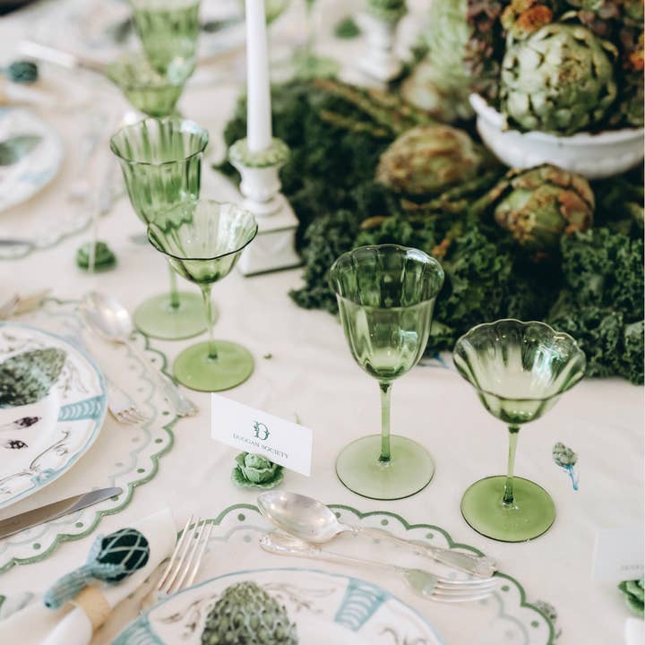 Duggan Society - Wholesale Drinking Glass/Cup - Lily green water glass set (set of 4)4