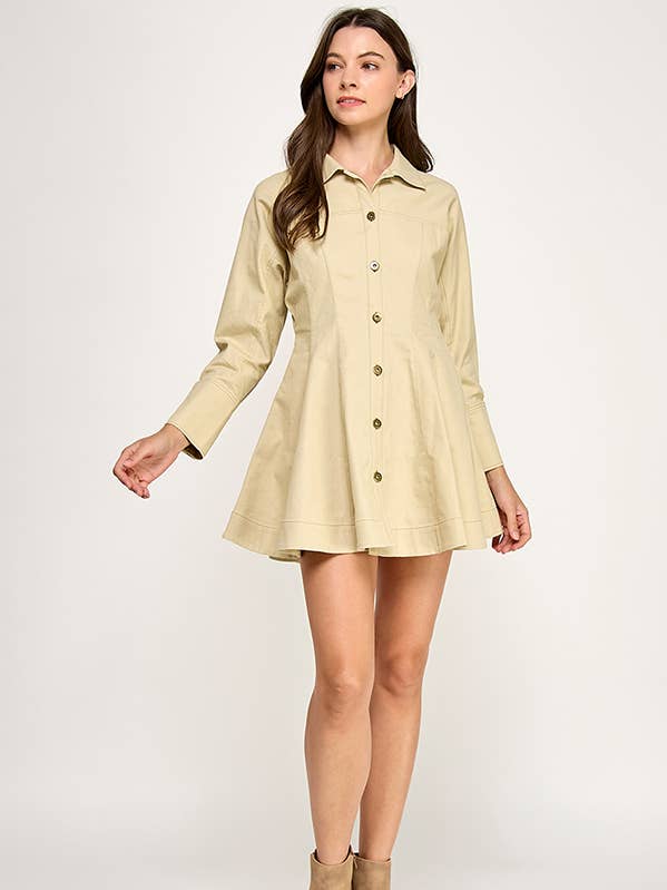 Hazel RD282 - Twill Top St. Detail Mini Dress for wholesale on Faire1