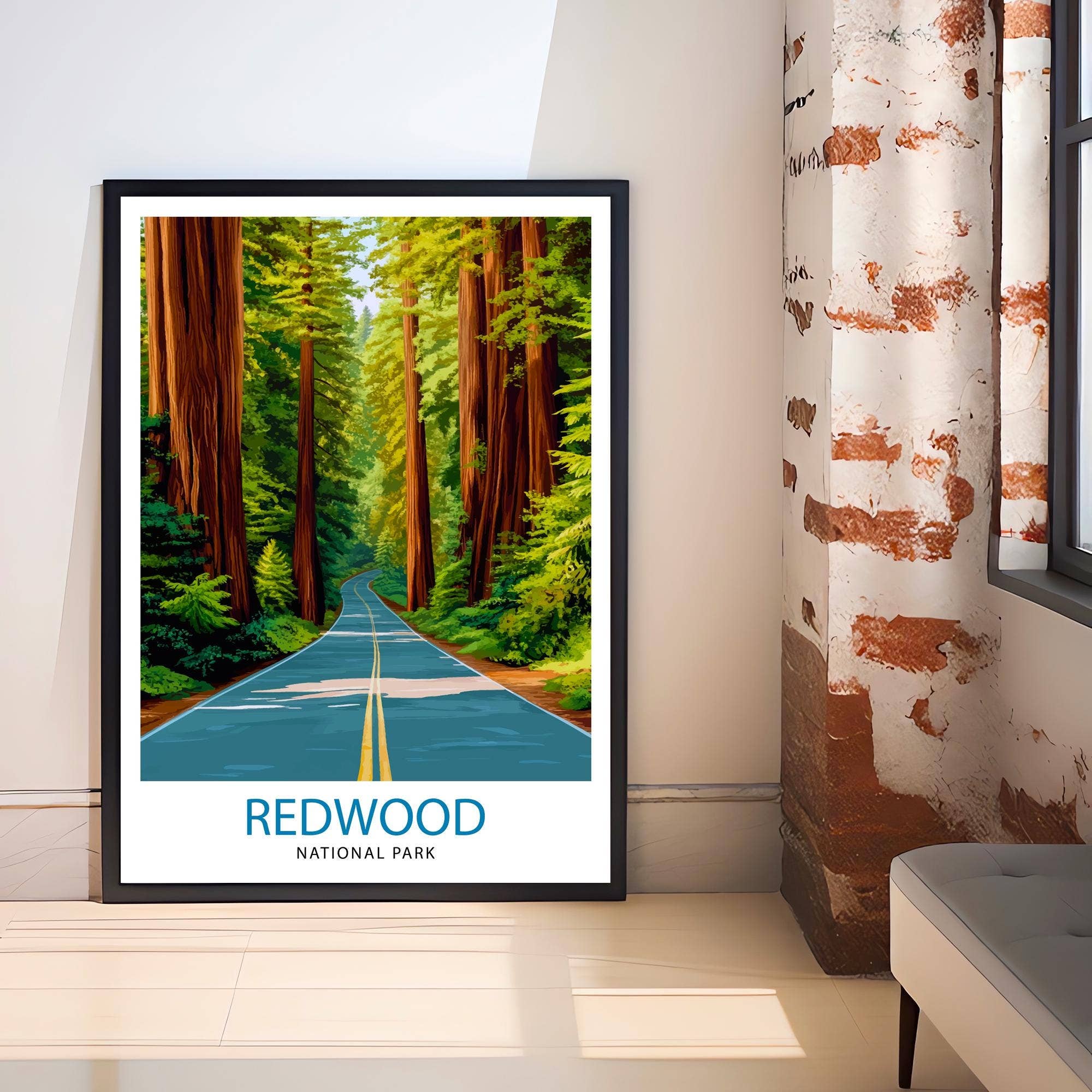 InkNPrintz – wholesale Art print – Redwood National Park California Travel Poster5