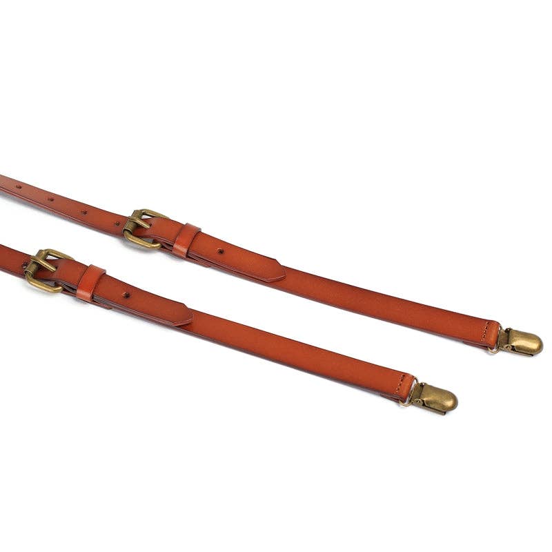 Marron Bretelles en cuir pour hommes, bretelles pour garçons d'honneur en vente sur Faire3