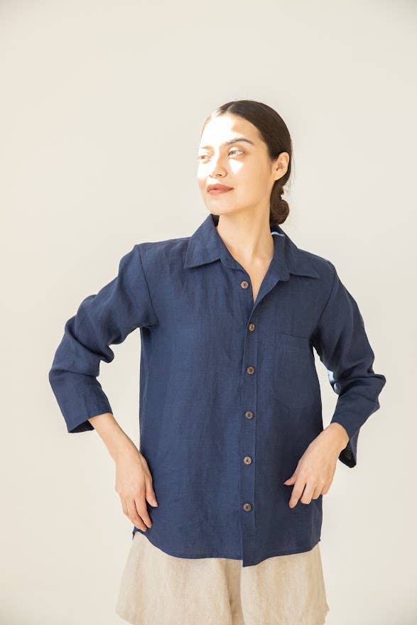 VIKOLINO - Wholesale Button Down Shirt - Women's - Linen Basic  Shirt6