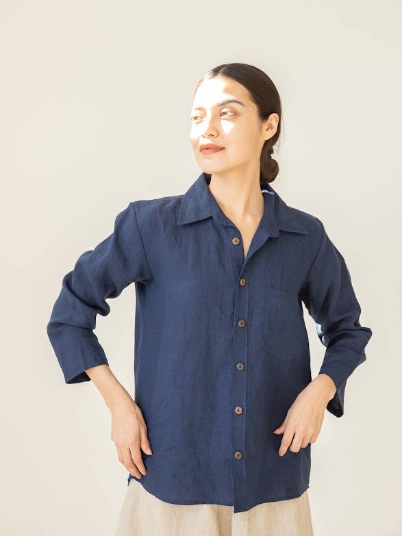 VIKOLINO - Wholesale Button Down Shirt - Women's - Linen Basic Shirt6
