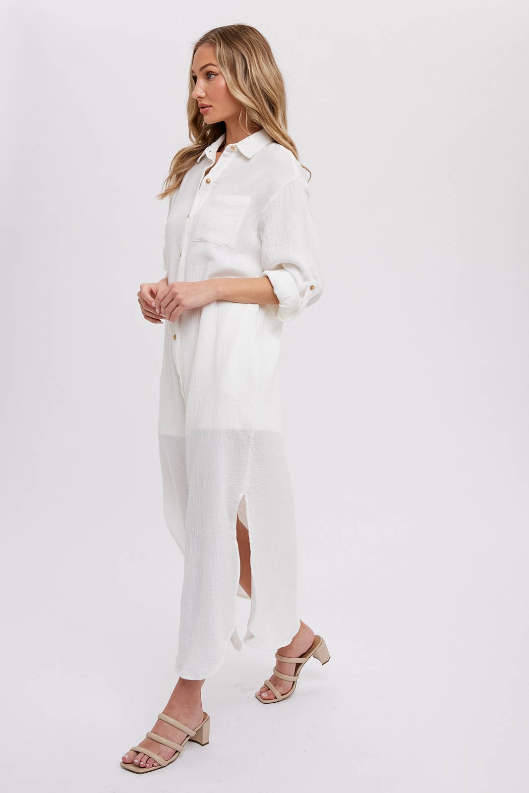 Bluivy - Wholesale Dress - Women's - BUTTON UP MAXI SHIRT DRESS WITH POCKET28