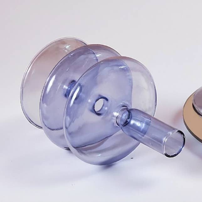 Lilac Purple Candlestock Candle Holder – Glass Taper Stand for wholesale by IVORE.GROUP (We cover All Import duty)