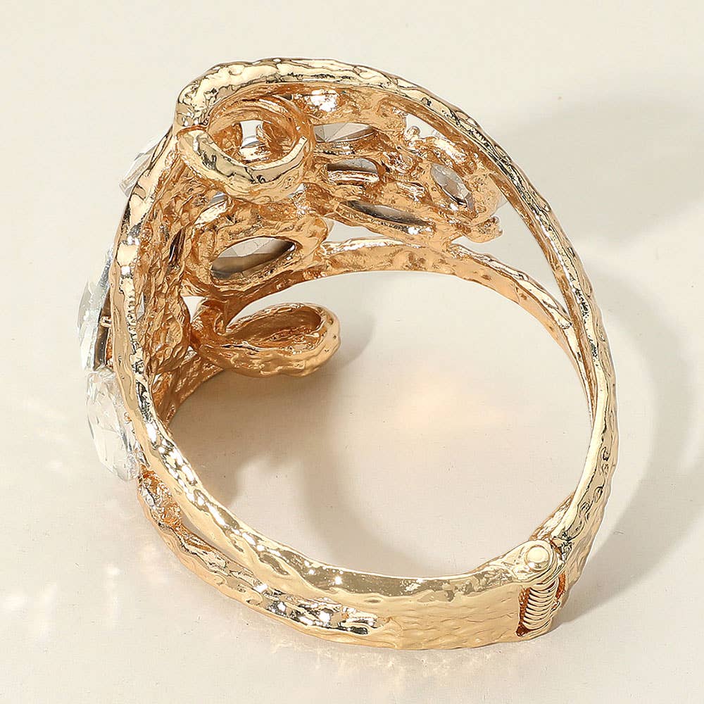 Sensibling Corp. - Vente Bracelet manchette - Bracelet large articulé orné de pierres ovales en forme de larme ronde1