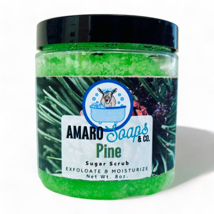 Pine Sugar Scrub for wholesale by Amaro Soaps & Co.