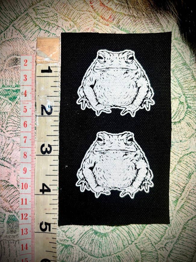 Three Raccoons - Wholesale Patch - two toads mini patch.