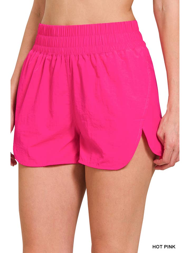 Vanilla Monkey - Wholesale Athletic Shorts - Women's - Windbreaker Smocked Waistband Running Shorts