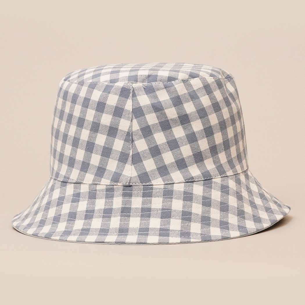 Wholesale Gingham Reversible Bucket Hat for your store - Faire