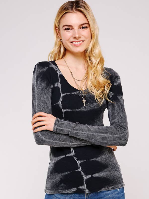 Casual Langærmet Termisk Med Beige Slipsfarve - Sort Maho for engroshandel hos Urban X Apparel