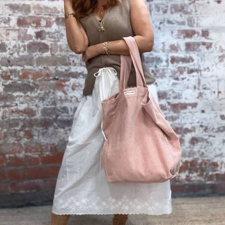 JADE AND MAY - Wholesale Tote bag – Women's - Cord Tote Bag - Pink2