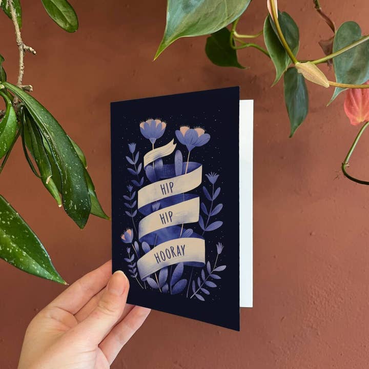 Botanopia - gifts , decor and cards for plant lovers - Wholesale Everyday Greeting Card - Hip Hip Houray | Birthday Card | Congratulations Card