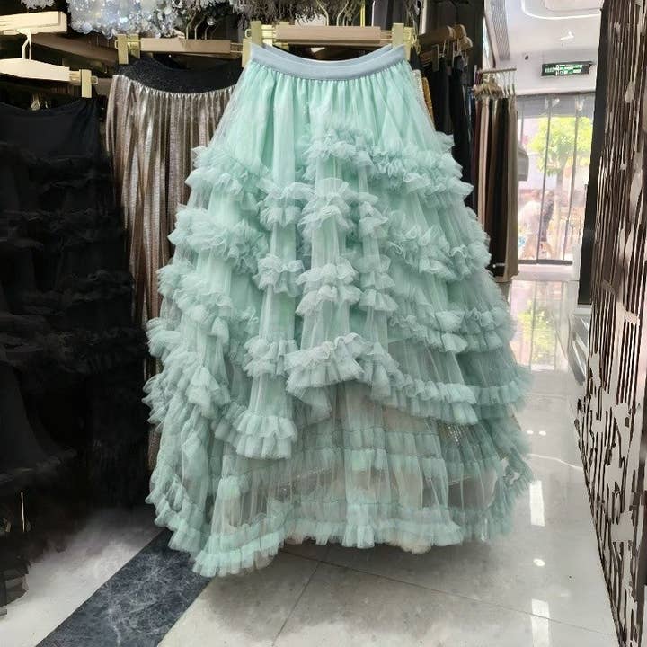 ShieldChic - Wholesale Skirt - Women's - Polyester Tulle Flounce Puff Skirt Paneled1