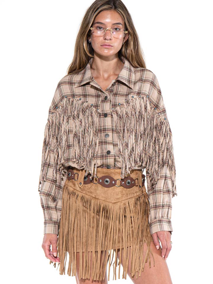 Wüstenpfad Fransen Karohemd für den Großhandel von Rehab Lab