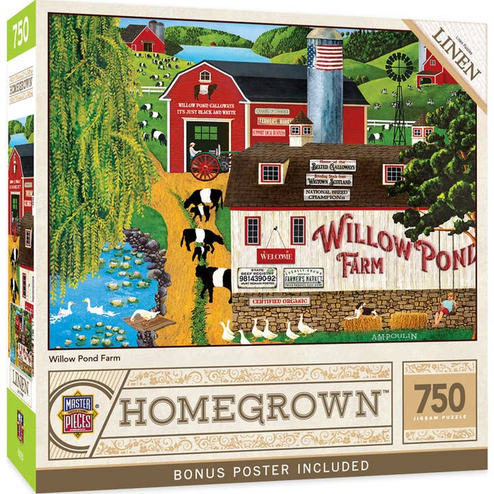 Homegrown - Willow Pond Farm 750 Piece Jigsaw Puzzle for wholesale by Masterpieces Puzzles